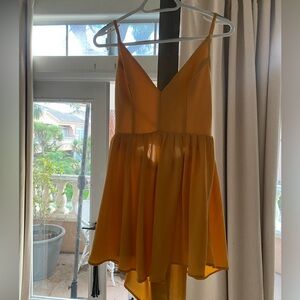 Yellow open back dress